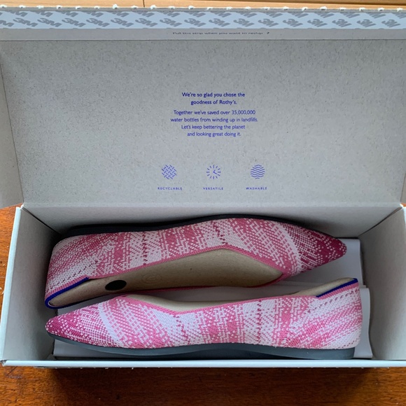 Rothy’s The Point in Pink Plaid Size 8 NWB - Picture 7 of 8